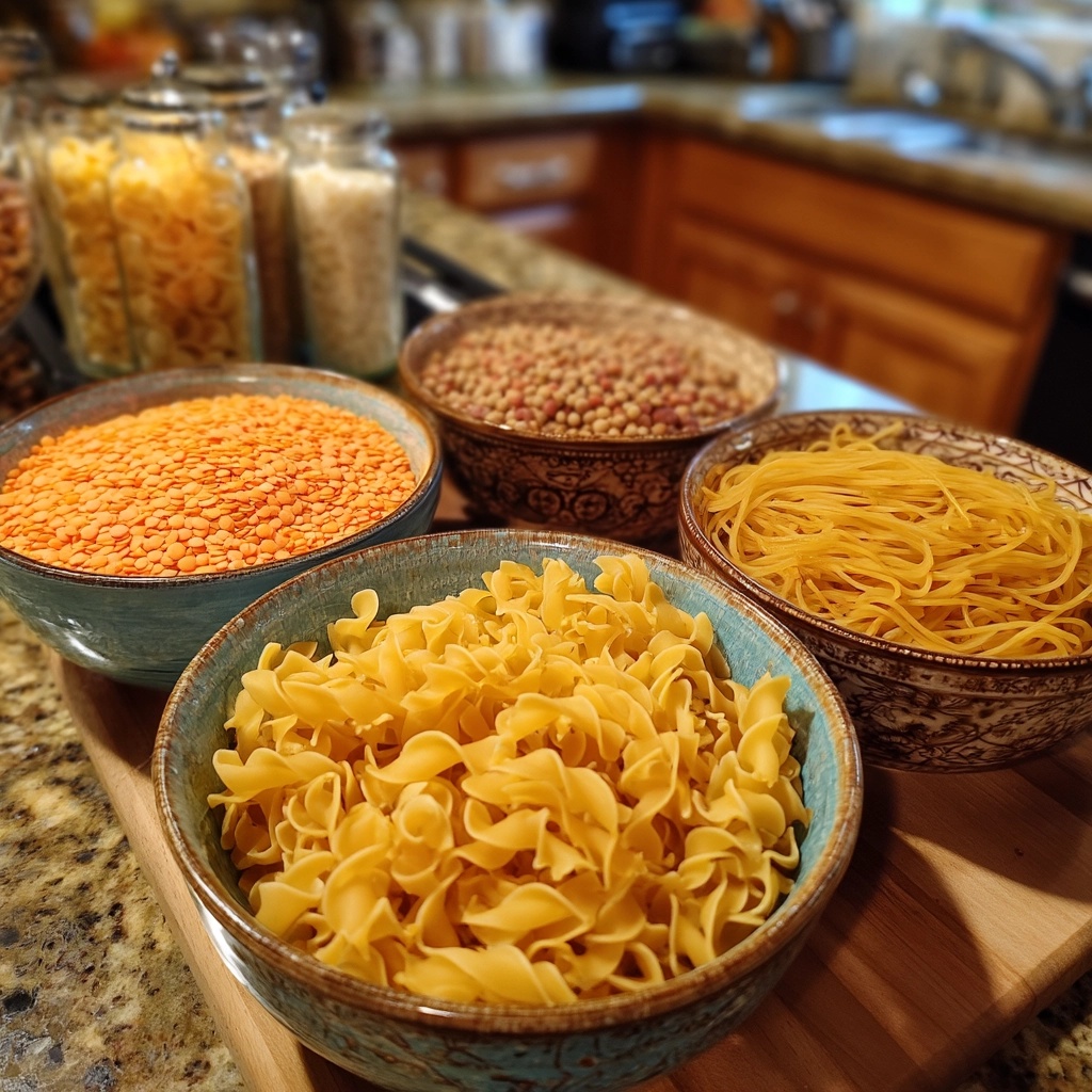 Protein comparison between egg noodles and chickpea/lentil pasta