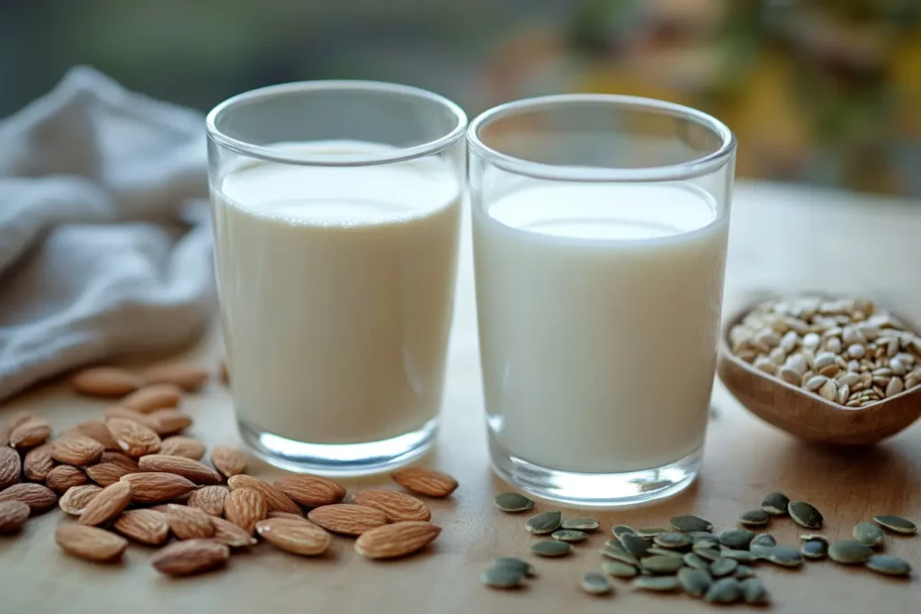 Pumpkin seed milk vs almond milk nutrition chart