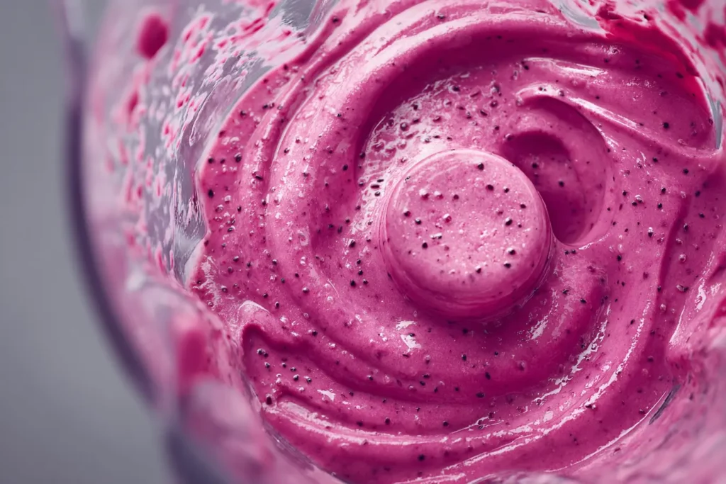 blending pitaya bowl smoothie in blender