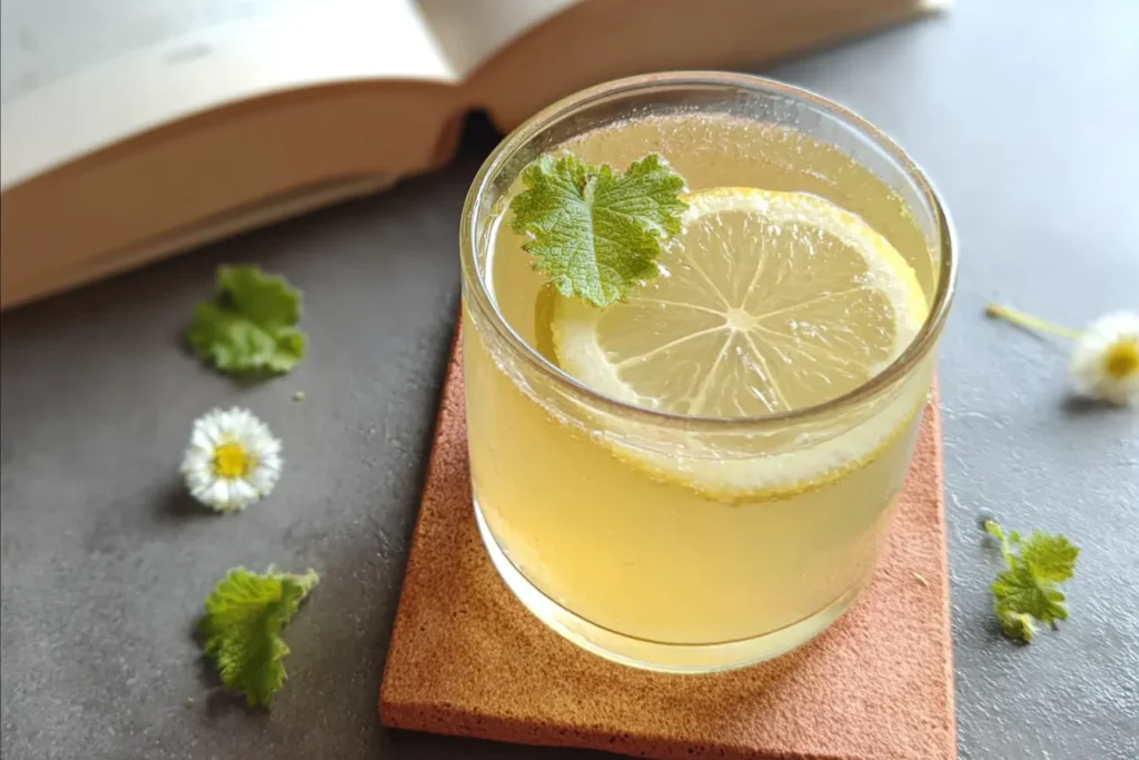 lemon balm for weight loss tea in a white cup