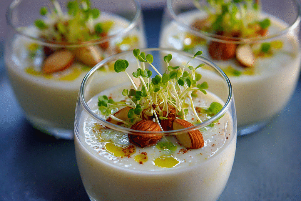 served white gazpacho yogurt cucumber tomato recipe
