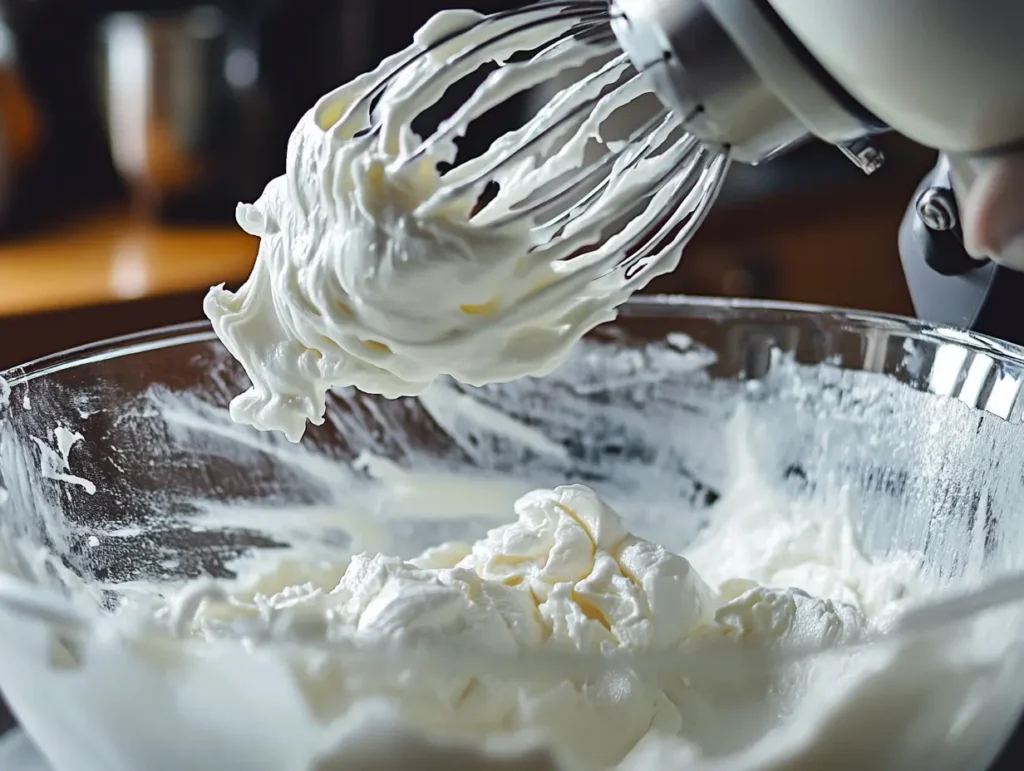 whipping egg whites for fluffy cottage cheese cloud bread