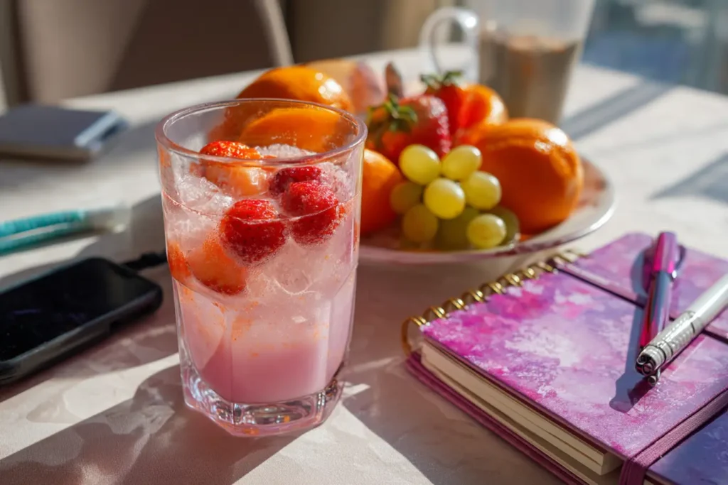 Morning ritual with Japanese pink salt recipe and healthy food