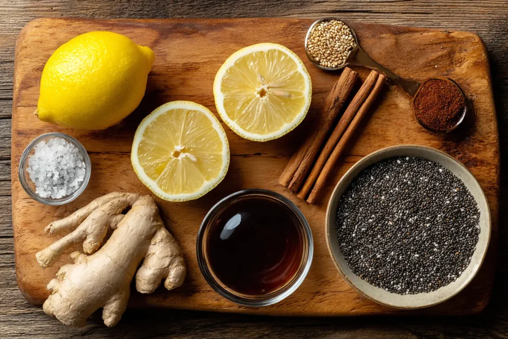 Natural Zepbound recipe ingredients on table