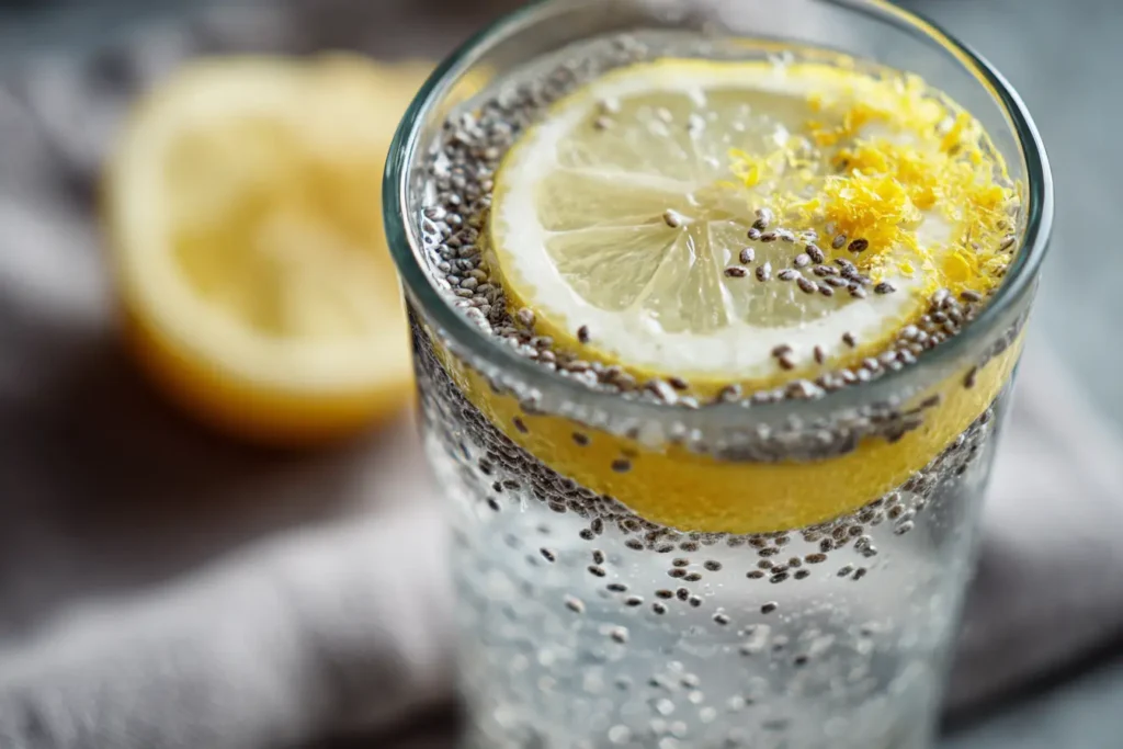Zepbound natural recipe fat-burning drink with lemon and chia
