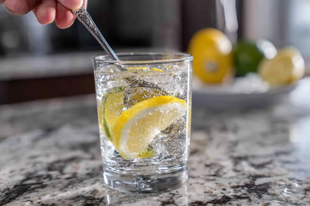 preparing the ice water hack for weight loss drink