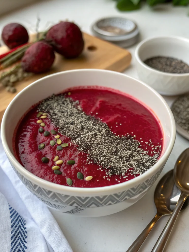 Beetroot juice and chia seeds