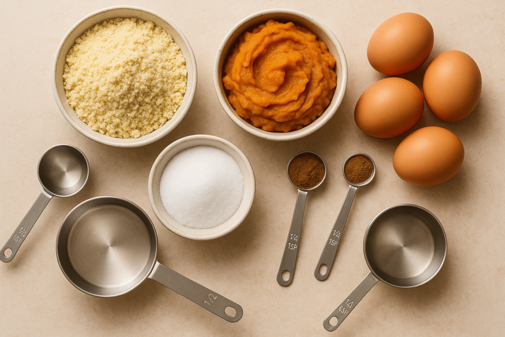 Ingredients keto pumpkin bread