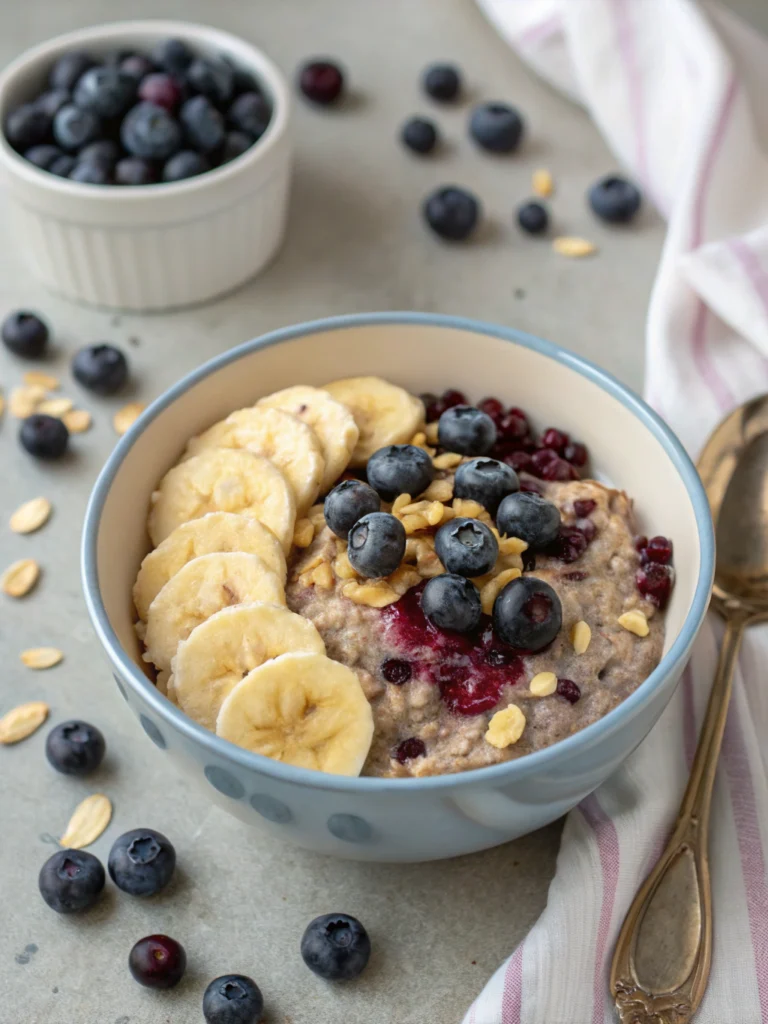Blueberry banana overnight oats