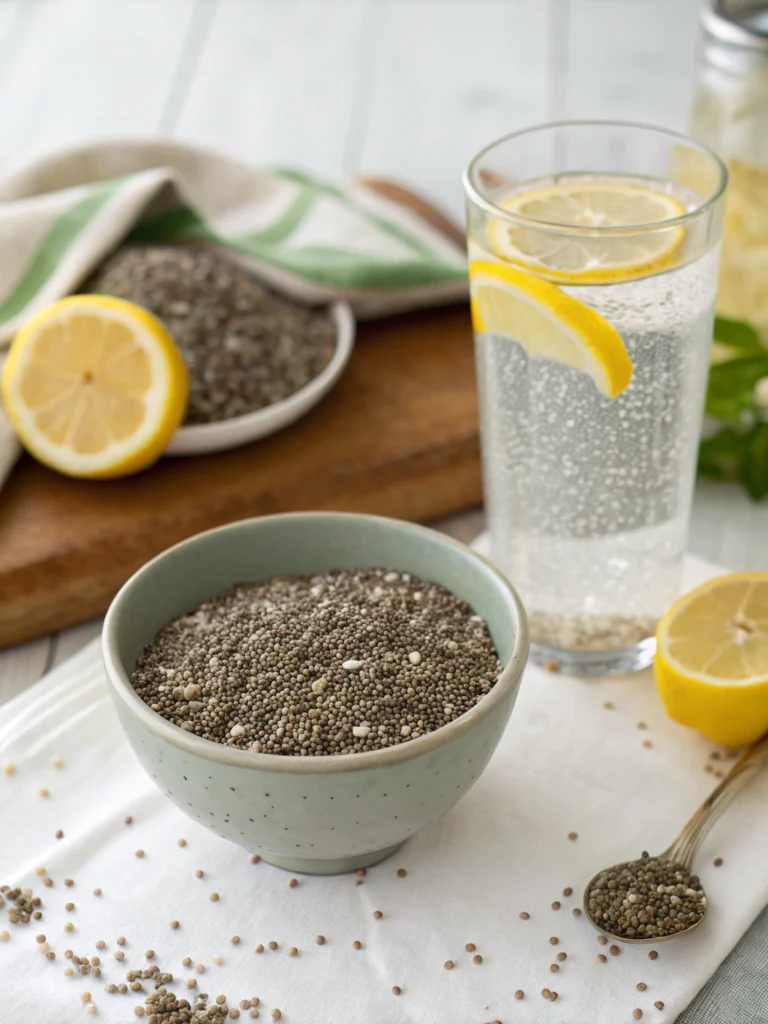 Chia Seeds and Lemon Water