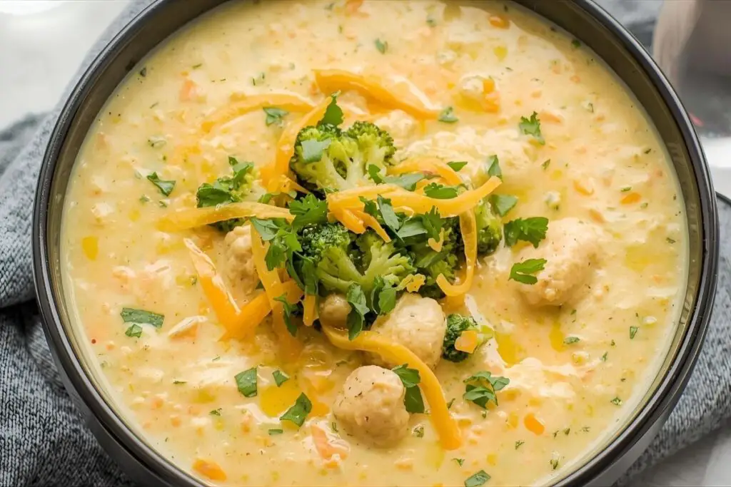 High Protein Broccoli Cheddar Soup