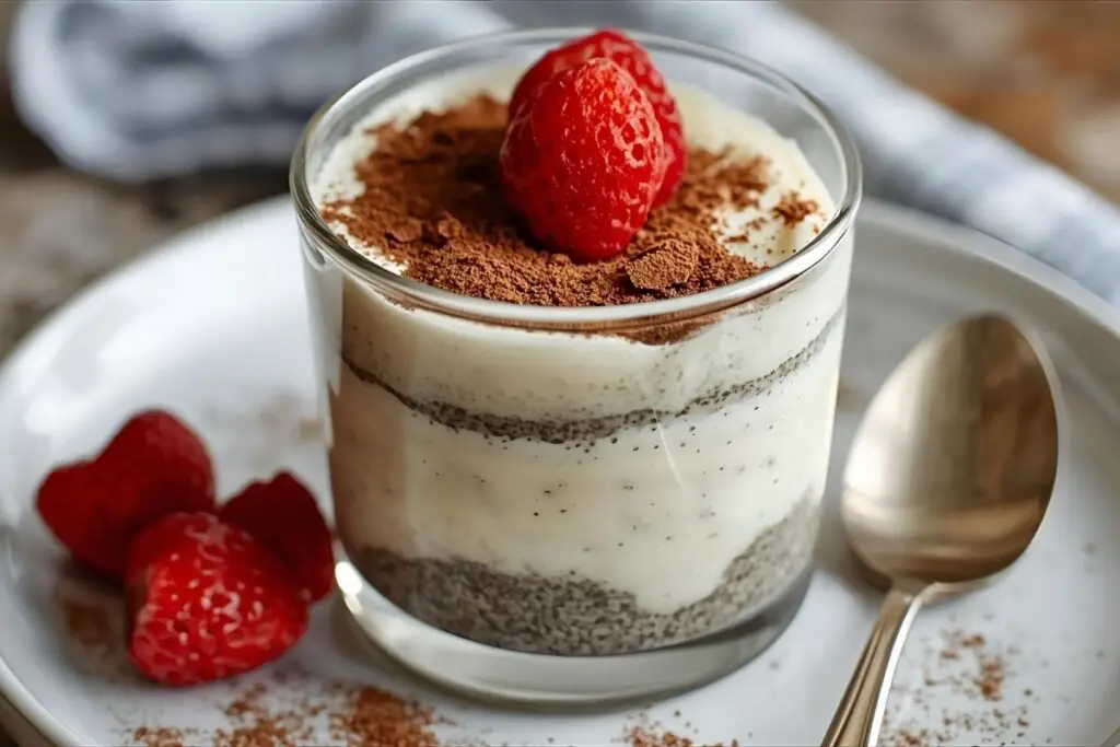 Tiramisu chia seed pudding