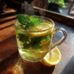 lemon balm tea for weight loss with lemon and herbs