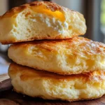 fluffy cottage cheese cloud bread stacked golden close-up
