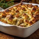 Dolly’s chicken and stuffing casserole fresh from the oven