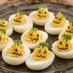 Halloween Deviled Eggs with a Jack O'Lantern Twist